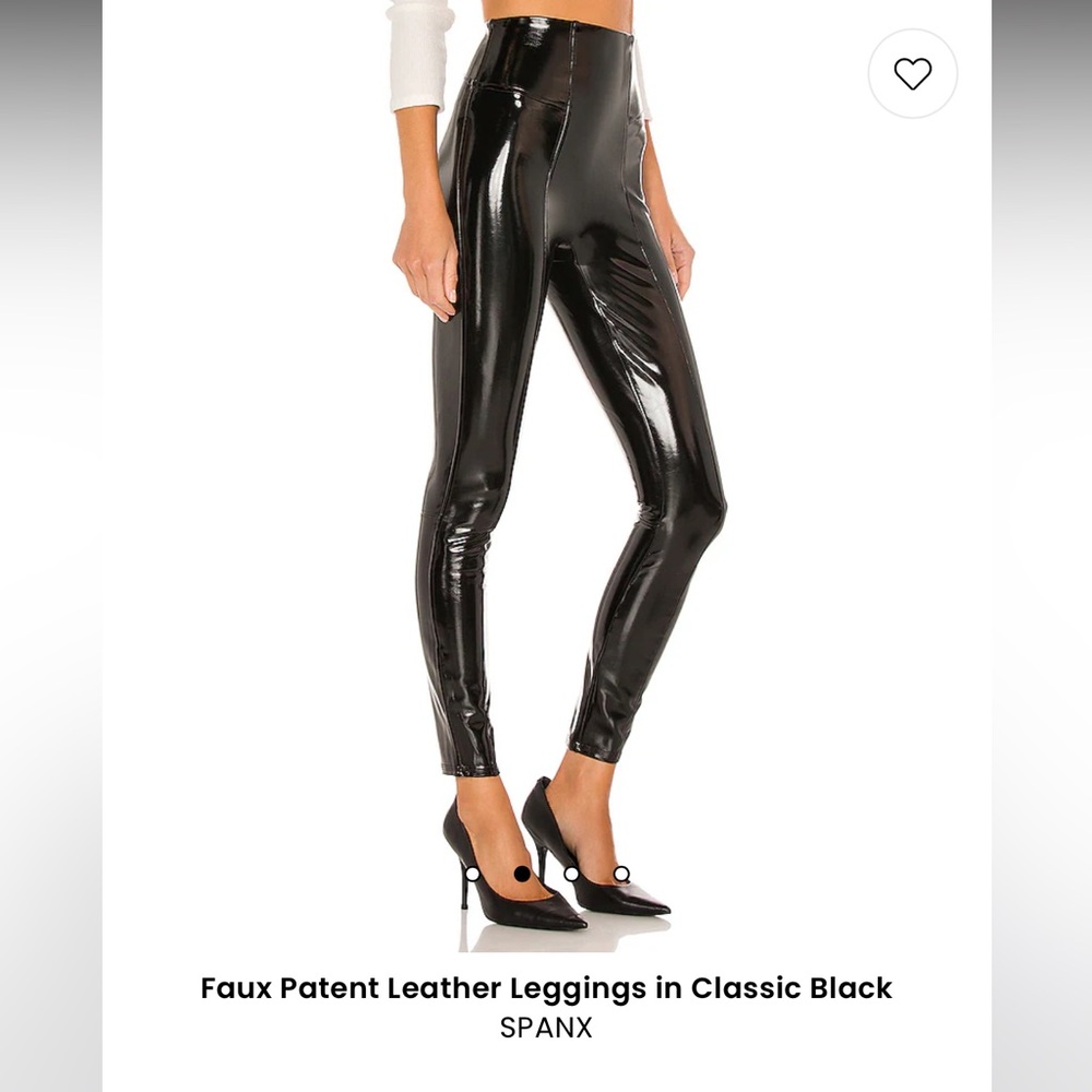 SPANX FAUX PATENT LIQUID LEATHER LEGGINGS